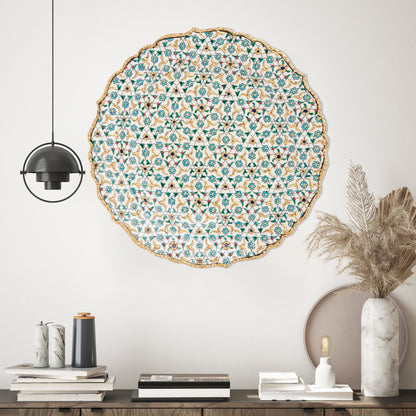 Ceramic Decorative Plate, Celestial Mosaic Decorative Plate, Decorative Golden Plate