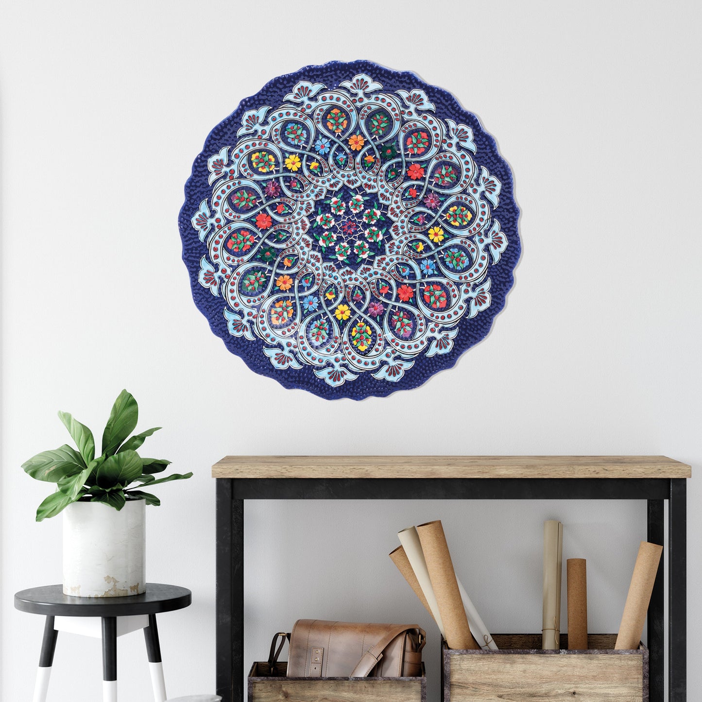 Ceramic Decorative Plate, Paisley Blossom Decorative Plate