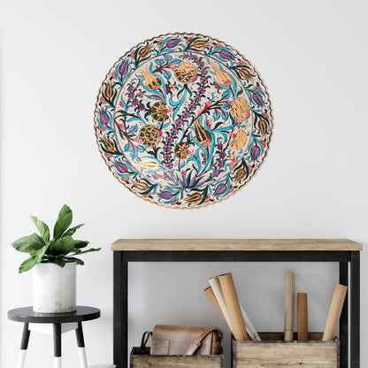 Ceramic Decorative Plate, Tulip Symphony Decorative Plate, Decorative Golden Plate