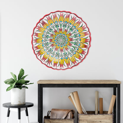 Ceramic Decorative Plate, Fiery Tulips Decorative Plate