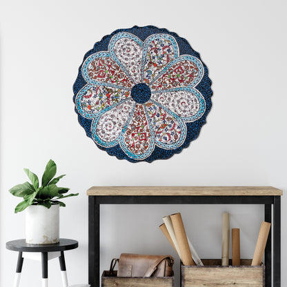Ceramic Decorative Plate, Blossom Medallion Decorative Plate