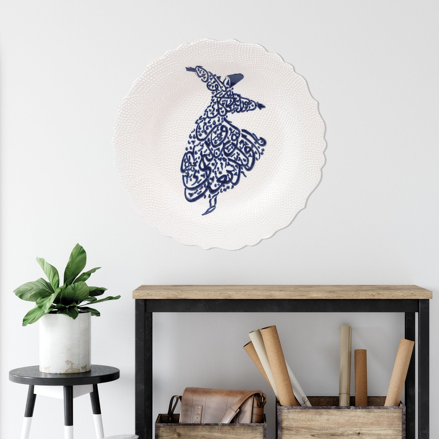 Ceramic Decorative Plate, Sufi Whirl Decorative Plate