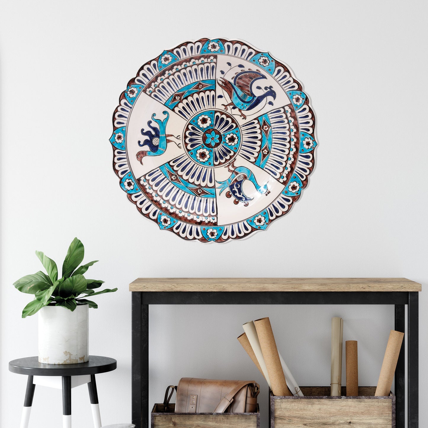 Ceramic Decorative Plate, Celestial Birds Decorative Plate