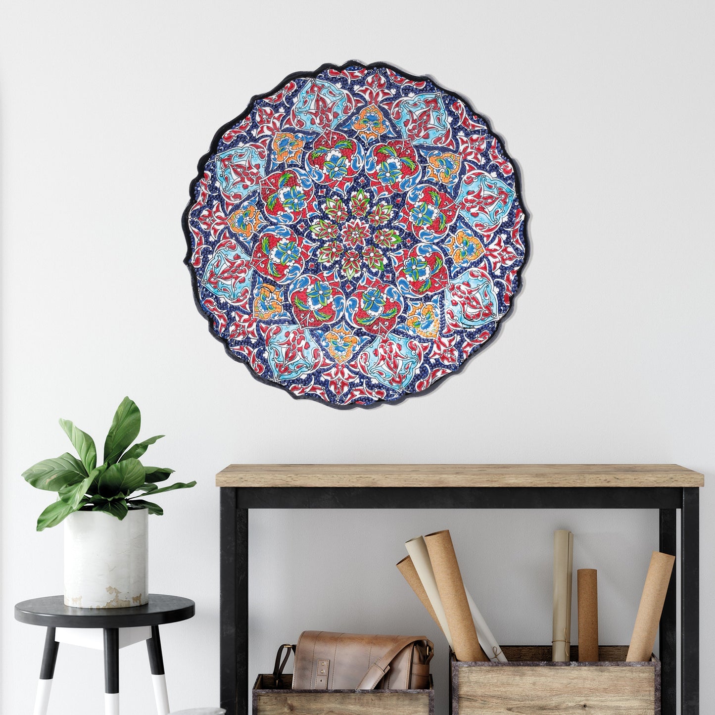 Ceramic Decorative Plate, Royal Mandala Decorative Plate