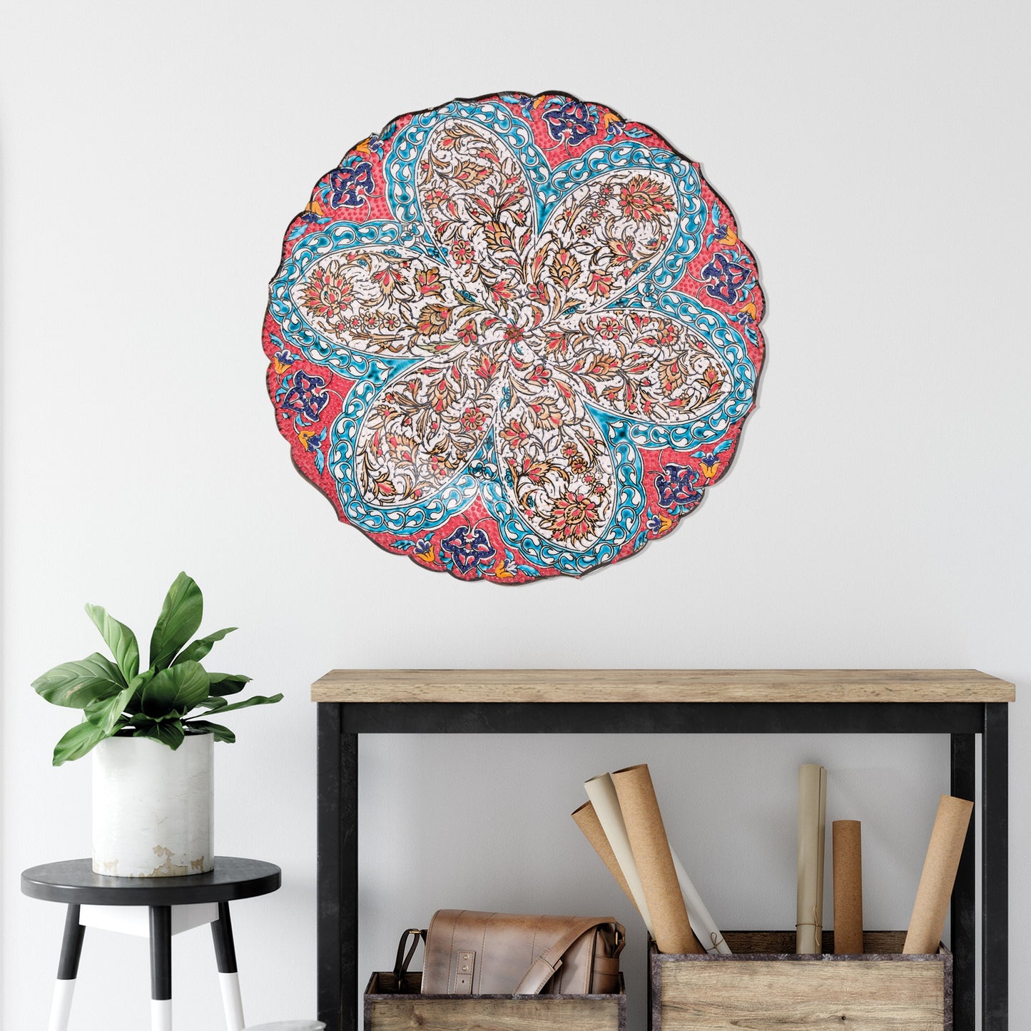 Ceramic Decorative Plate, Floral Radiance Decorative Plate