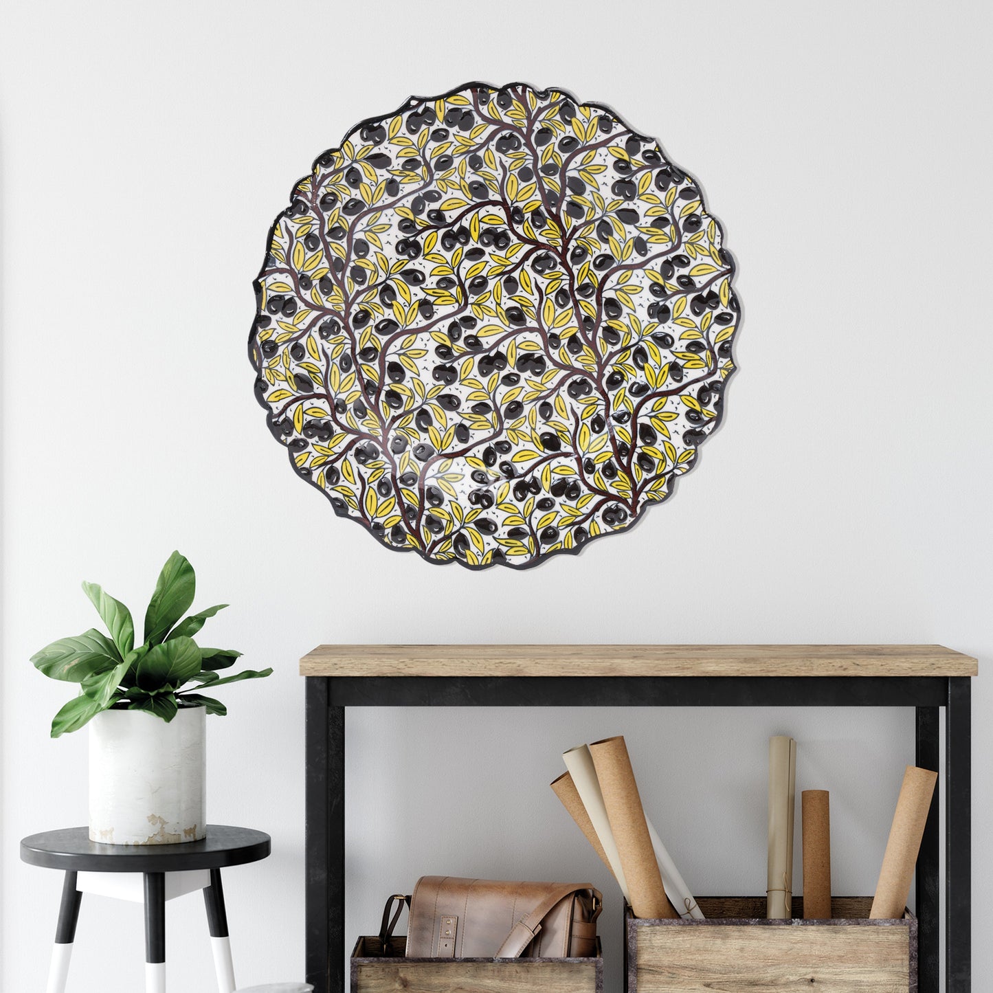 Ceramic Decorative Plate, Olive Harmony Decorative Plate