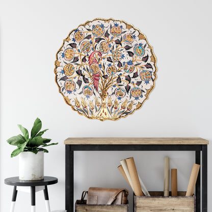 Ceramic Decorative Plate, Eternal Blossom Decorative Plate, Decorative Golden Plate