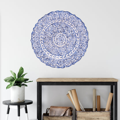 Ceramic Decorative Plate, Sapphire Vine Decorative Plate