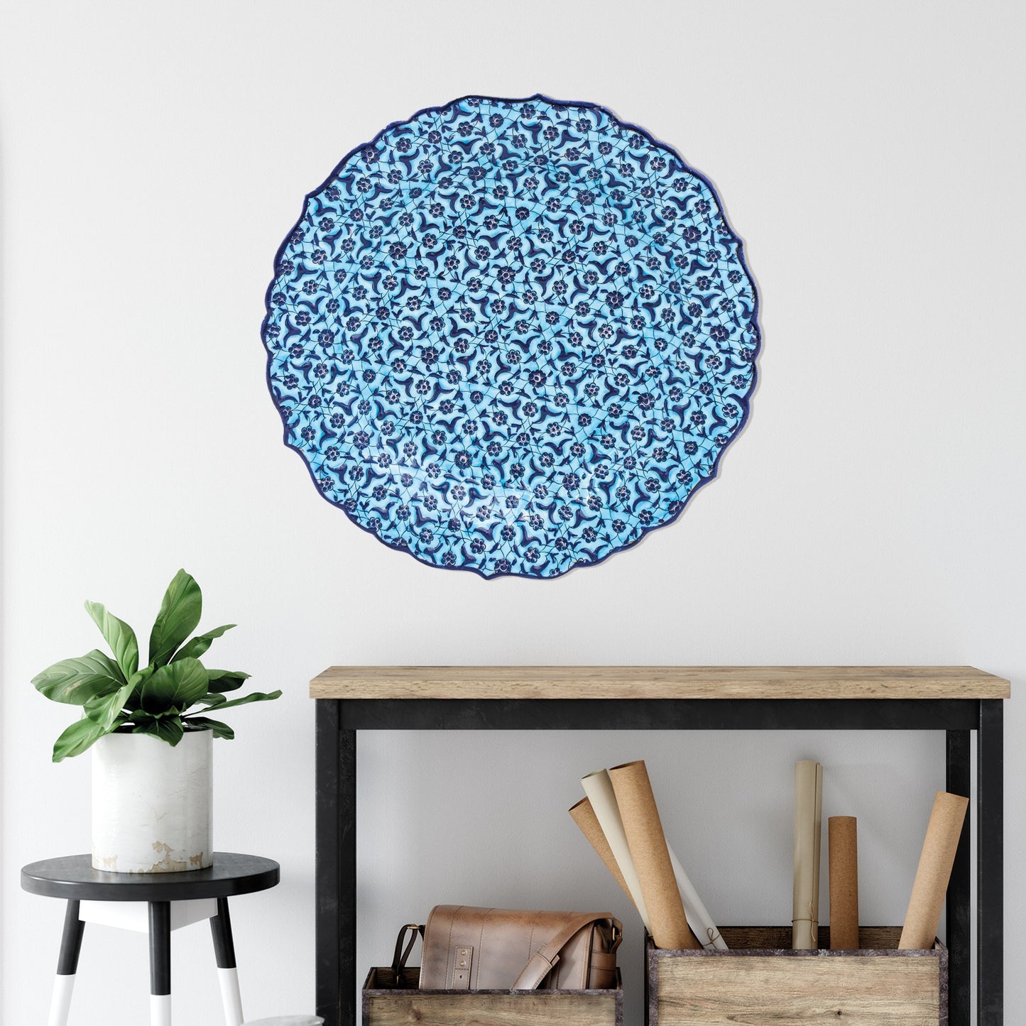 Ceramic Decorative Plate, Sapphire Lace Decorative Plate