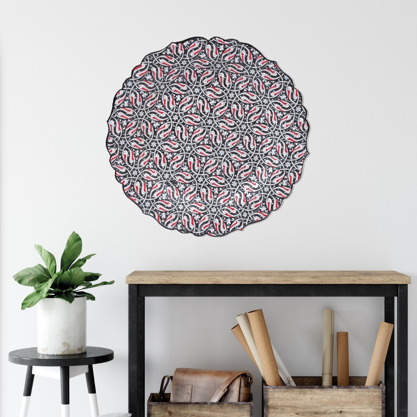 Ceramic Decorative Plate, Monochrome Elegance Decorative Plate