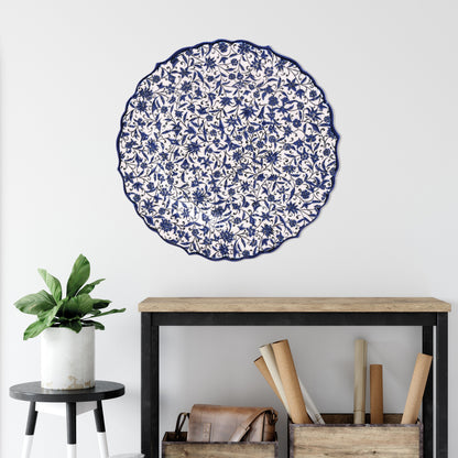 Ceramic Decorative Plate, Indigo Vines Decorative Plate