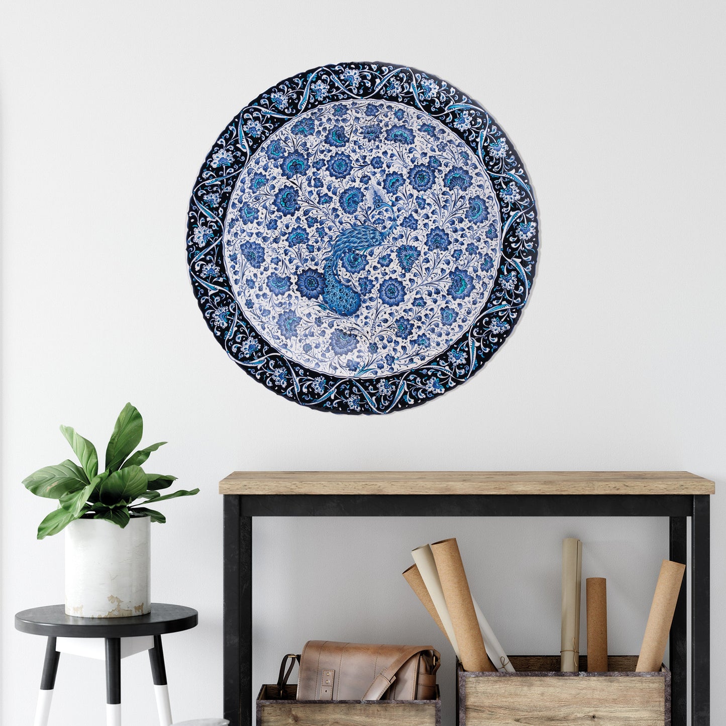 Ceramic Decorative Plate, Peacock Elegance Decorative Plate