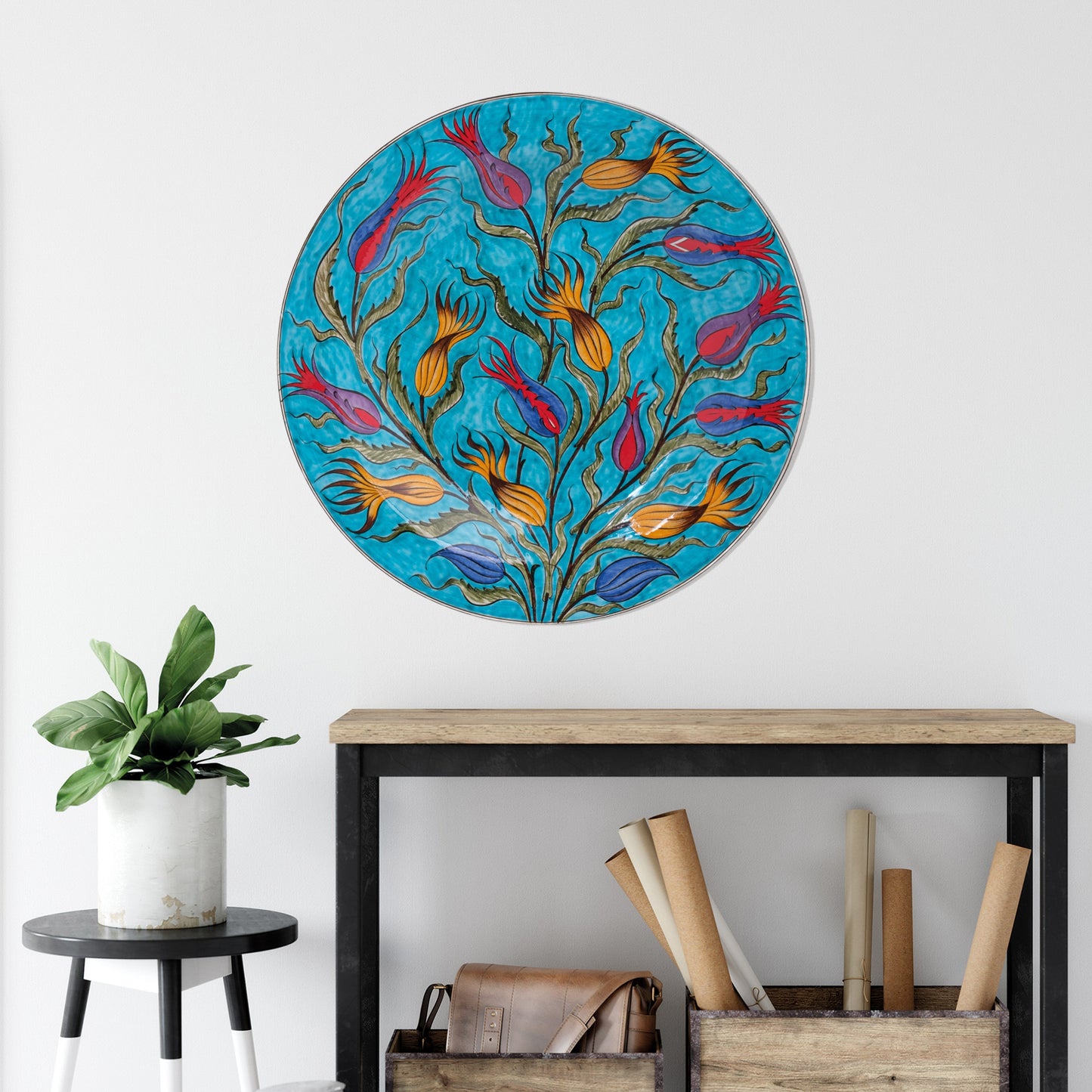 Ceramic Decorative Plate, Tulip Dance Decorative Plate