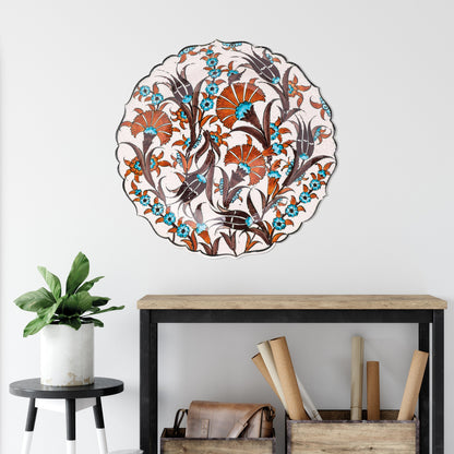 Ceramic Decorative Plate, Rustic Bloom Decorative Plate