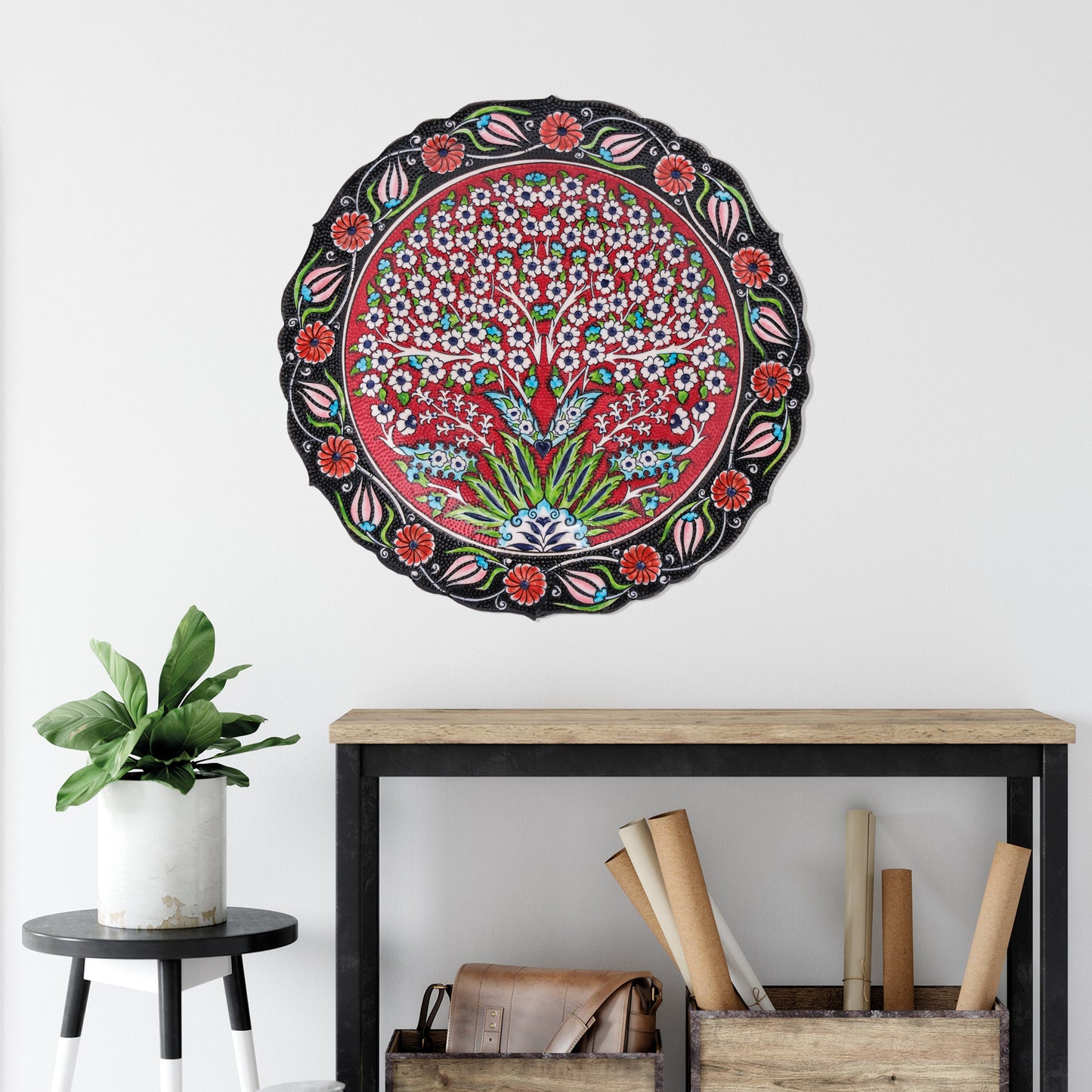 Ceramic Decorative Plate, Blossom Tree Decorative Plate