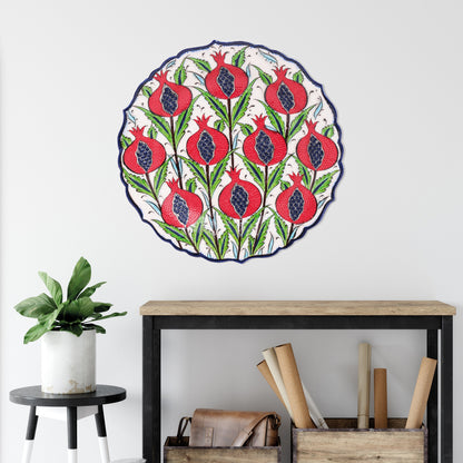 Ceramic Decorative Plate, Pomegranate Harvest Decorative Plate