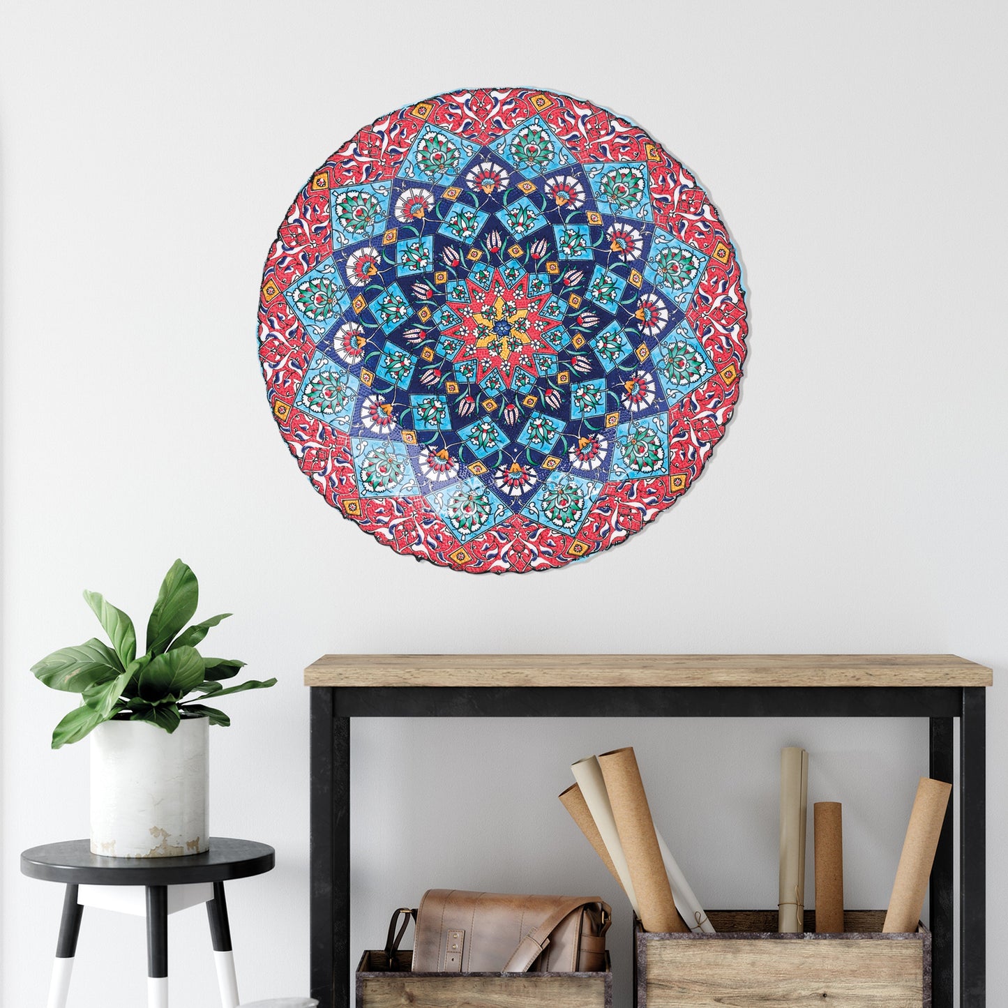 Ceramic Decorative Plate, Royal Mandala Decorative Plate