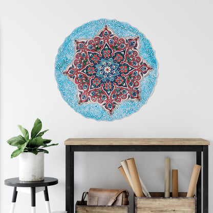 Ceramic Decorative Plate, Mandala Bloom Decorative Plate