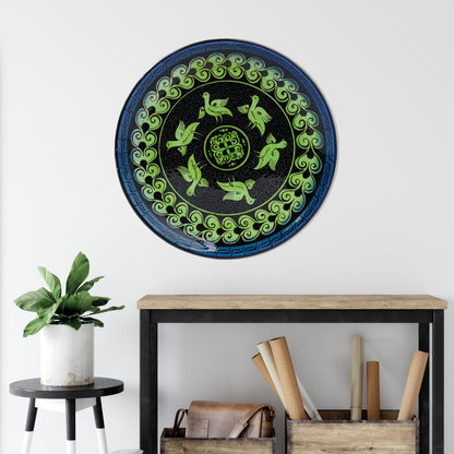 Ceramic Decorative Plate, Emerald Birds Decorative Plate