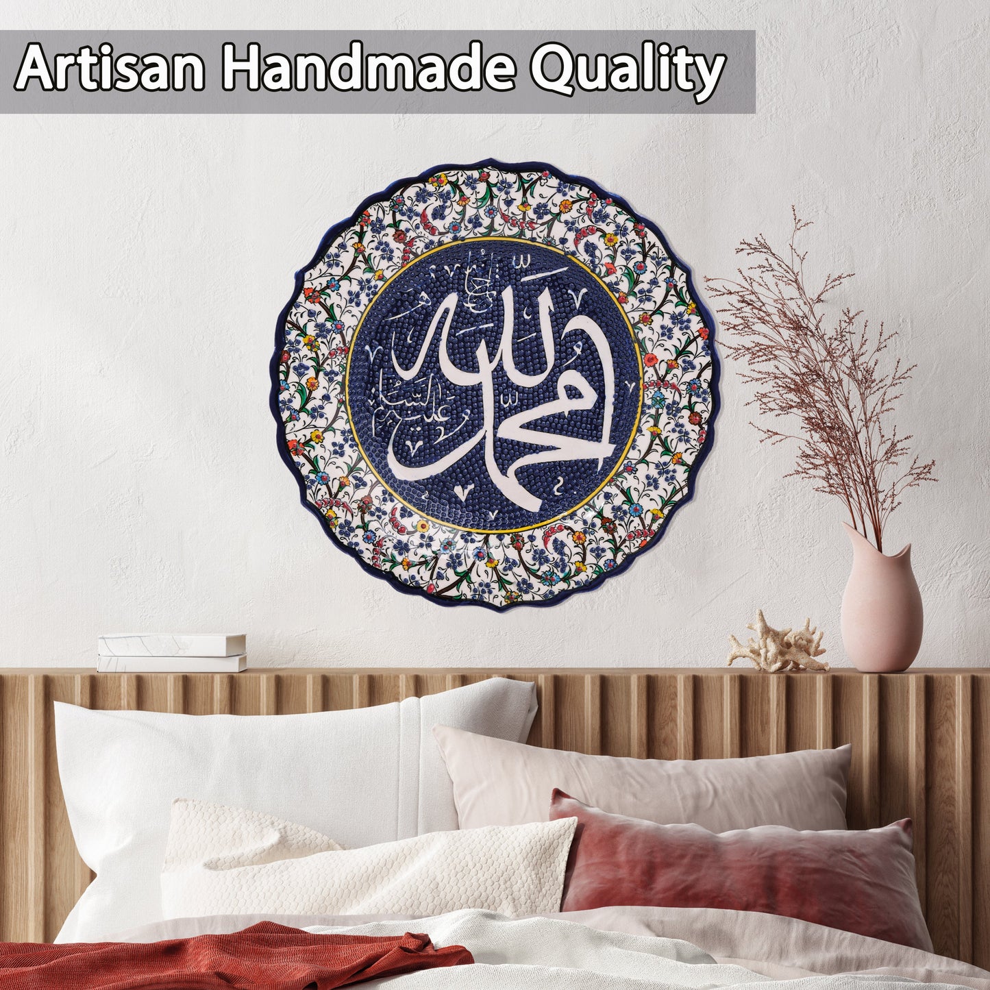 Ceramic Decorative Plate, Royal Calligraphy Decorative Plate