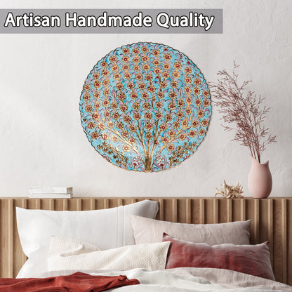 Ceramic Decorative Plate, Floral Canopy Decorative Plate, Decorative Golden Plate