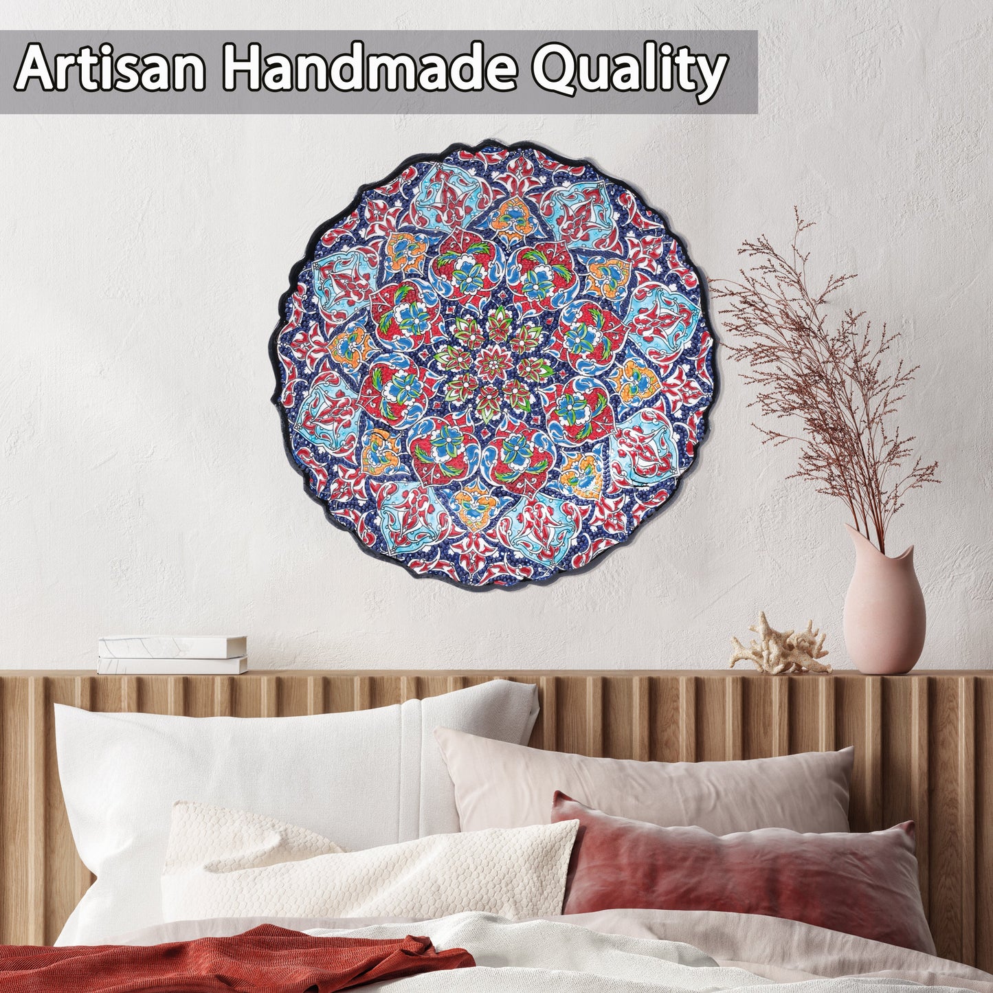 Ceramic Decorative Plate, Royal Mandala Decorative Plate