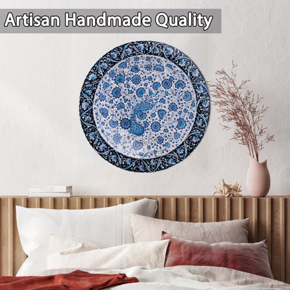 Ceramic Decorative Plate, Peacock Elegance Decorative Plate