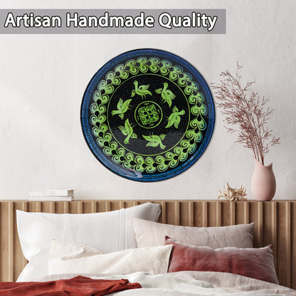 Ceramic Decorative Plate, Emerald Birds Decorative Plate