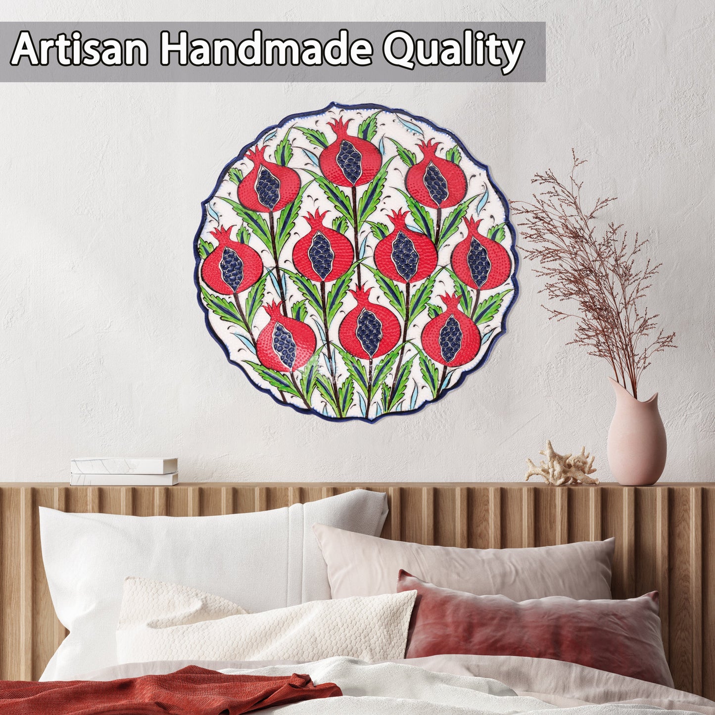 Ceramic Decorative Plate, Pomegranate Harvest Decorative Plate