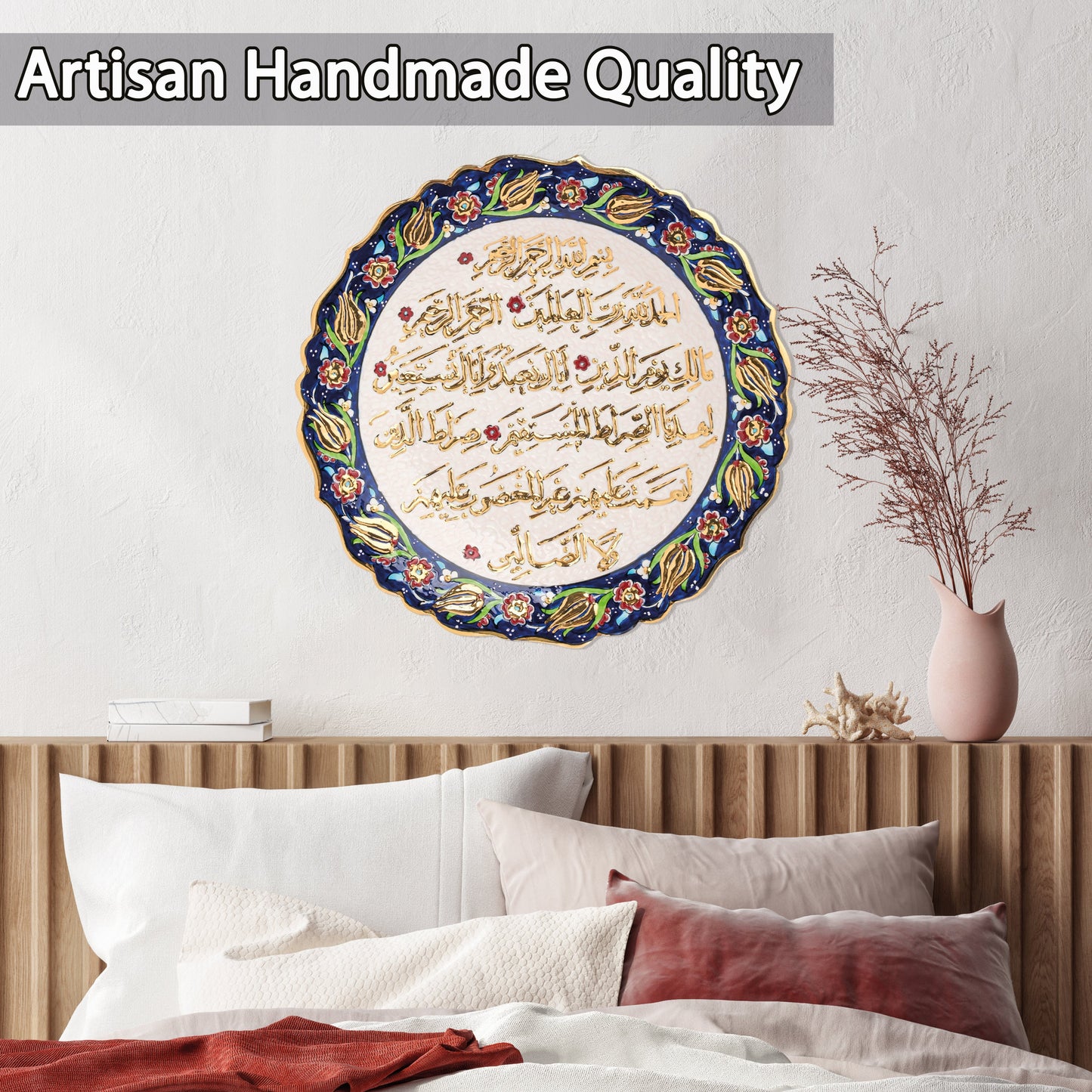 Ceramic Decorative Plate, Divine Elegance Decorative Plate, Decorative Golden Plate