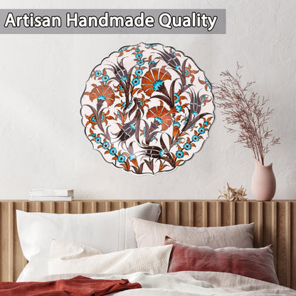 Ceramic Decorative Plate, Rustic Bloom Decorative Plate