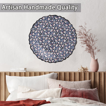 Ceramic Decorative Plate, Midnight Blossom Decorative Plate