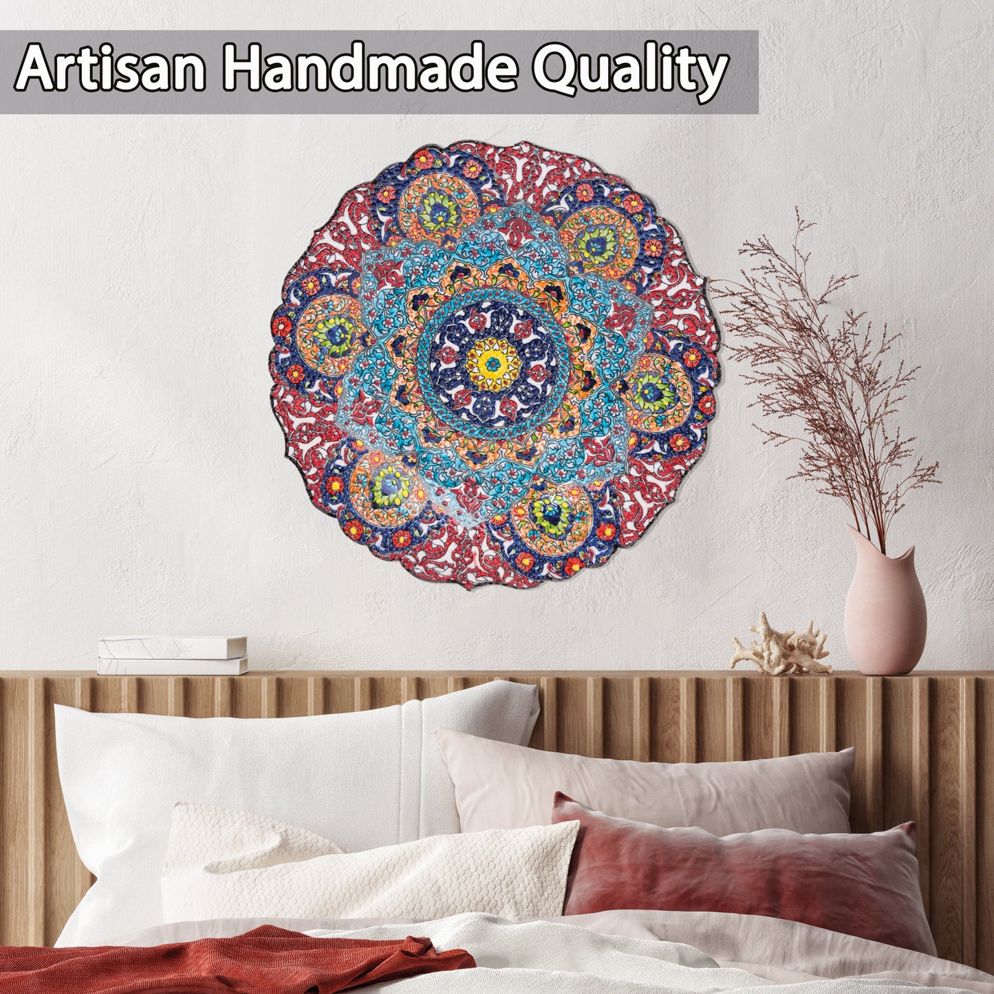 Ceramic Decorative Plate, Mandala Radiance Decorative Plate