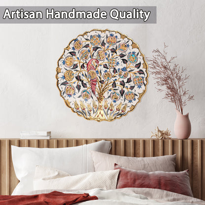 Ceramic Decorative Plate, Eternal Blossom Decorative Plate, Decorative Golden Plate