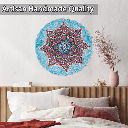 Ceramic Decorative Plate, Mandala Bloom Decorative Plate