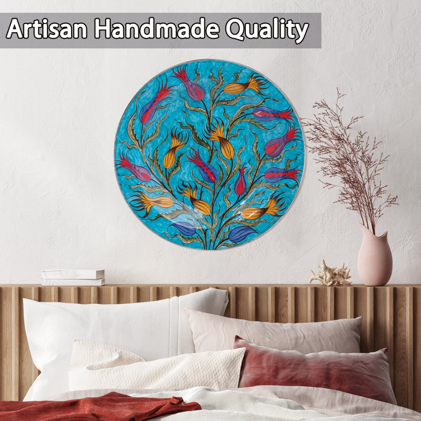 Ceramic Decorative Plate, Tulip Dance Decorative Plate