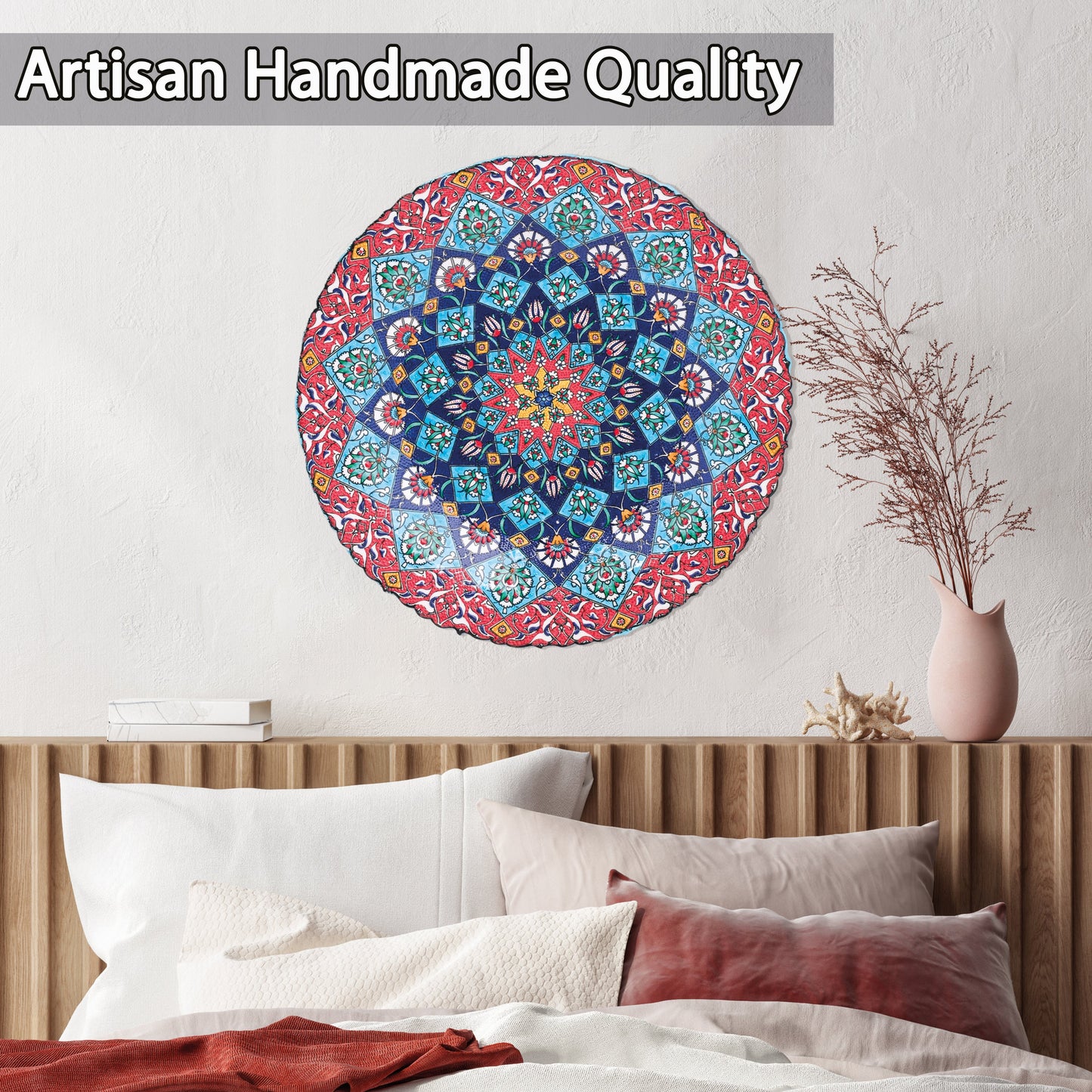 Ceramic Decorative Plate, Royal Mandala Decorative Plate