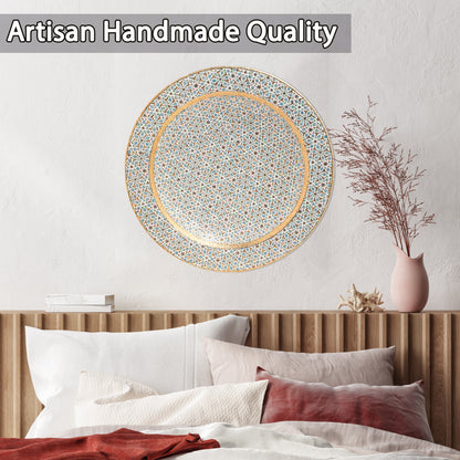 Ceramic Decorative Plate, Timeless Elegance Decorative Plate, Decorative Golden Plate