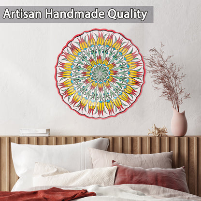 Ceramic Decorative Plate, Fiery Tulips Decorative Plate