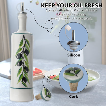 Ceramic Oil Dispenser, Olive Oil Dispener, Handmade Ceramic Oil Bottle - EVANILIFE Oil Dispenser (Image 6)