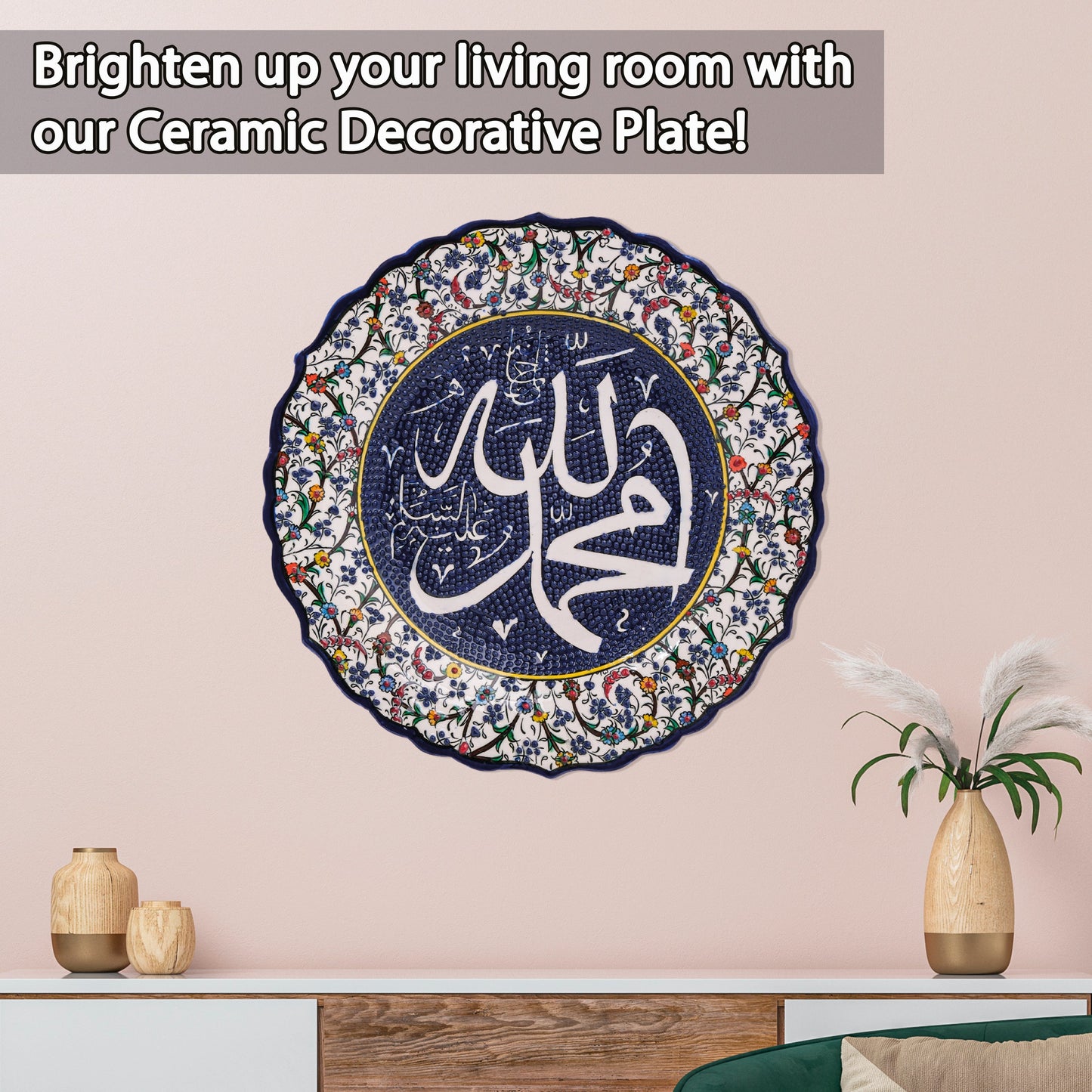 Ceramic Decorative Plate, Royal Calligraphy Decorative Plate