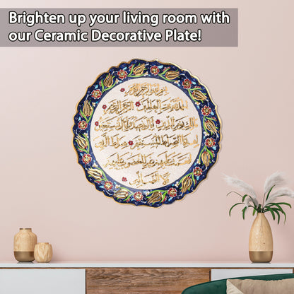 Ceramic Decorative Plate, Divine Elegance Decorative Plate, Decorative Golden Plate