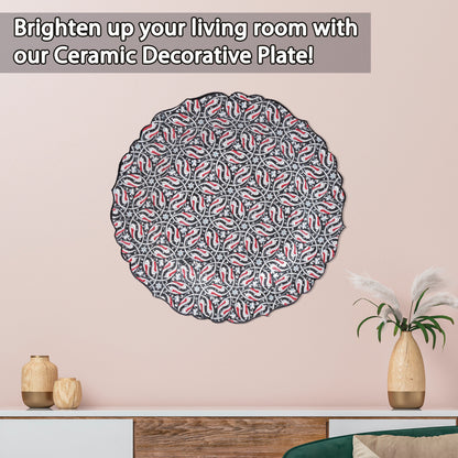 Ceramic Decorative Plate, Monochrome Elegance Decorative Plate