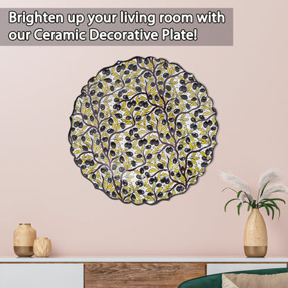 Ceramic Decorative Plate, Olive Harmony Decorative Plate