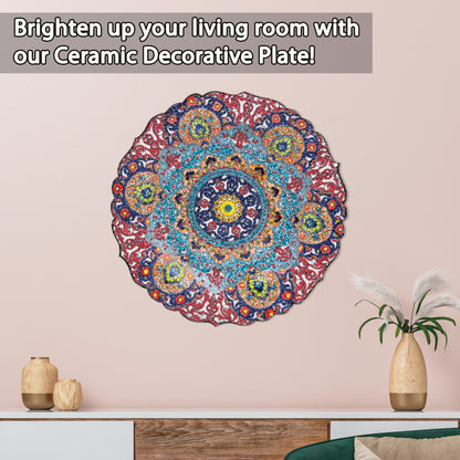 Ceramic Decorative Plate, Mandala Radiance Decorative Plate