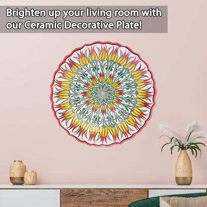 Ceramic Decorative Plate, Fiery Tulips Decorative Plate