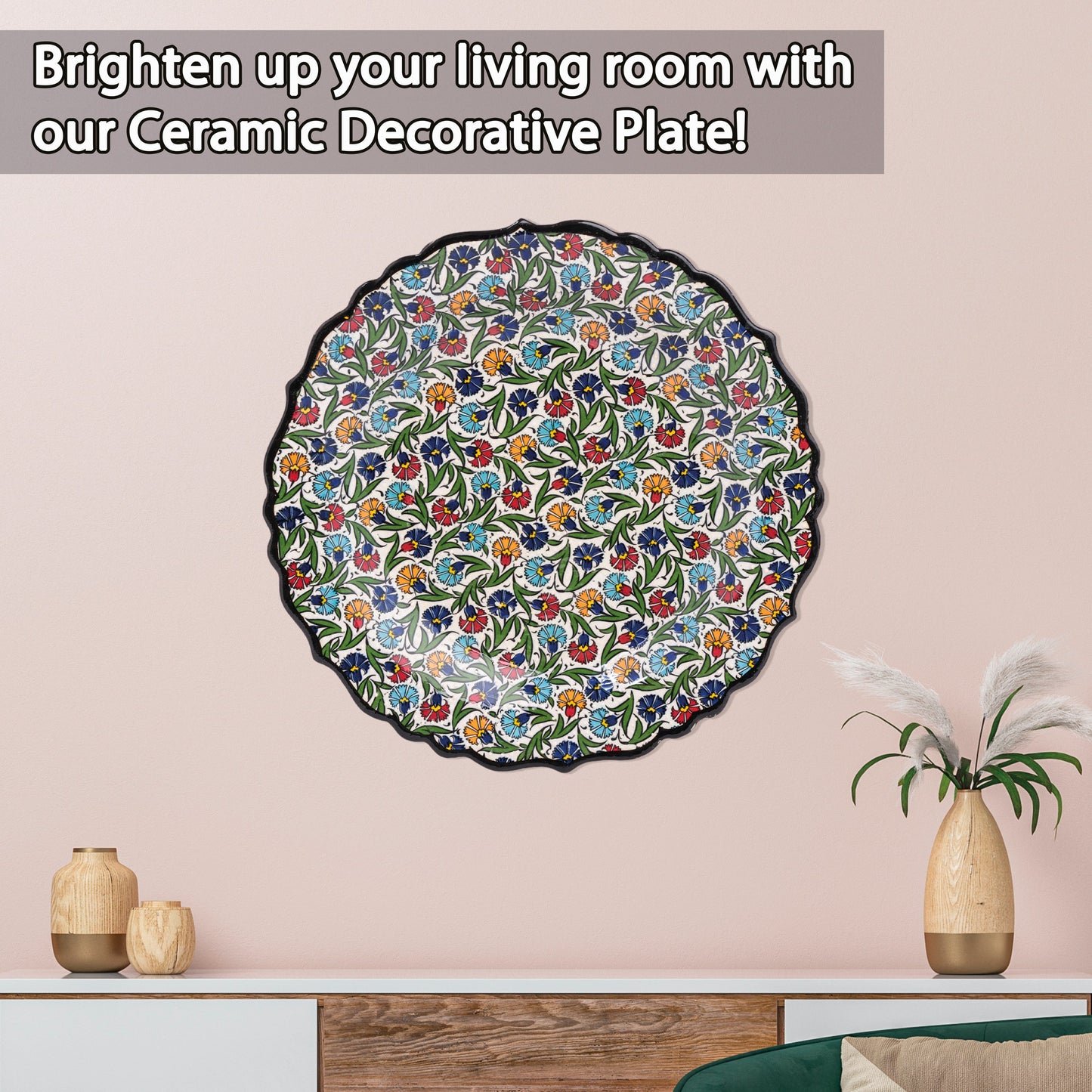Ceramic Decorative Plate, Floral Harmony Decorative Plate