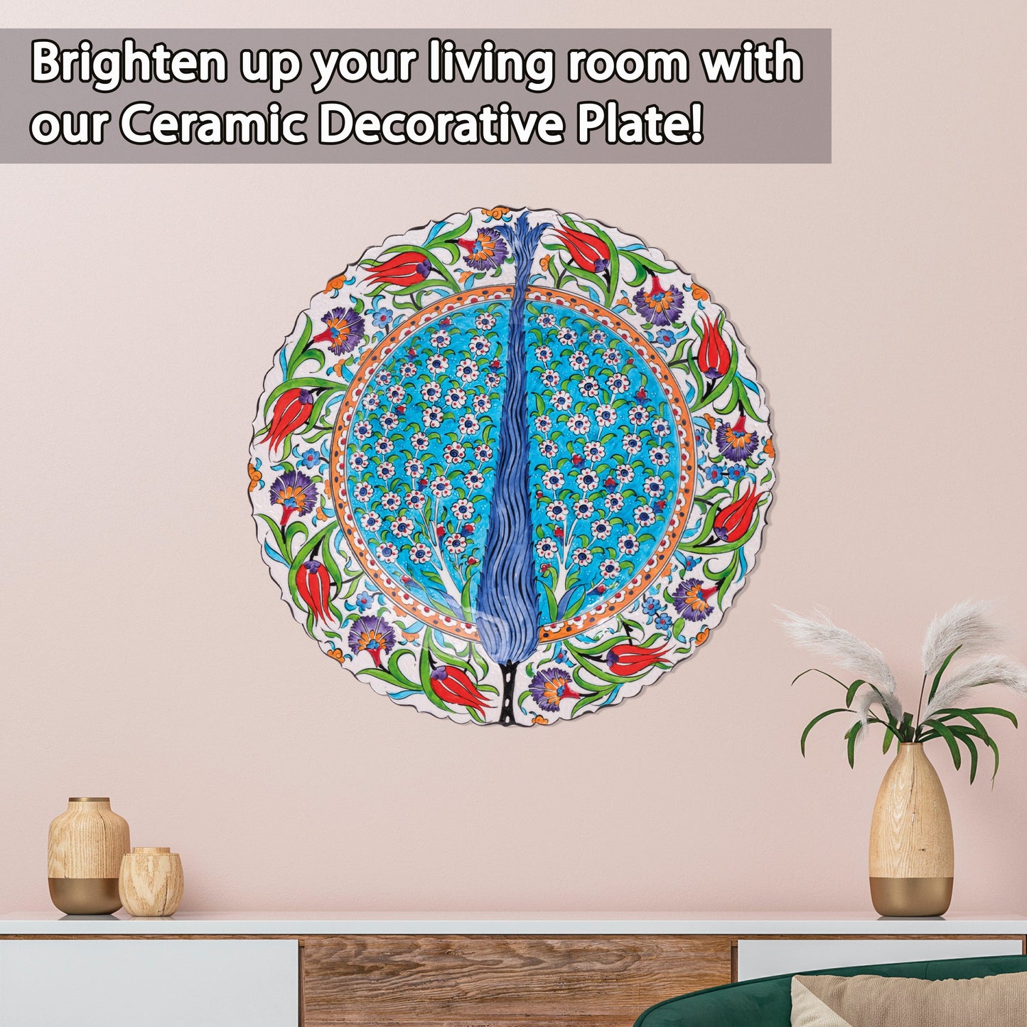 Ceramic Decorative Plate, Cyprus Elegance Decorative Plate