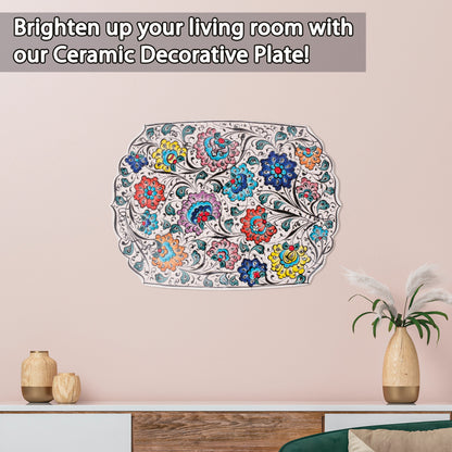 Ceramic Decorative Plate, Floral Symphony Decorative Plate