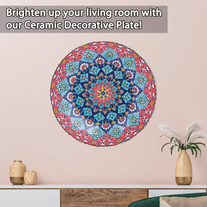 Ceramic Decorative Plate, Royal Mandala Decorative Plate